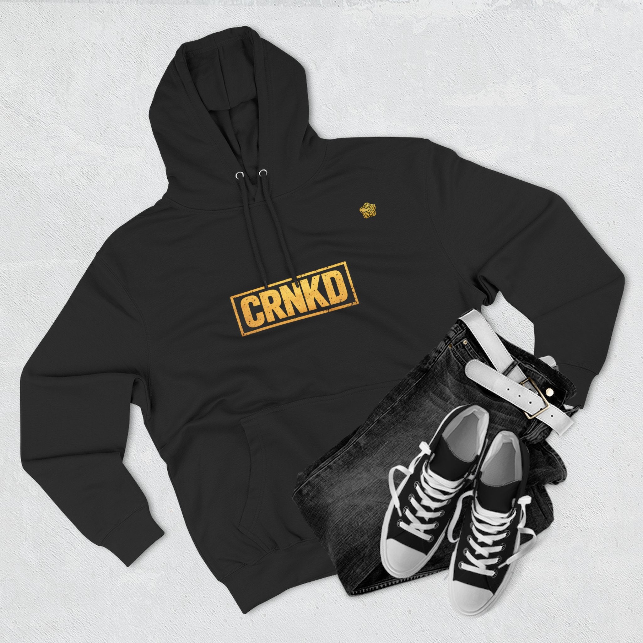 CRNKD Gold Watch Hoodie — "Time for Some Fuckery" Graphic Fleece Hoodie