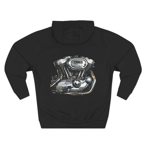 CRNKD Motorcycle Engine Hoodie — Vintage Biker Fleece Pullover