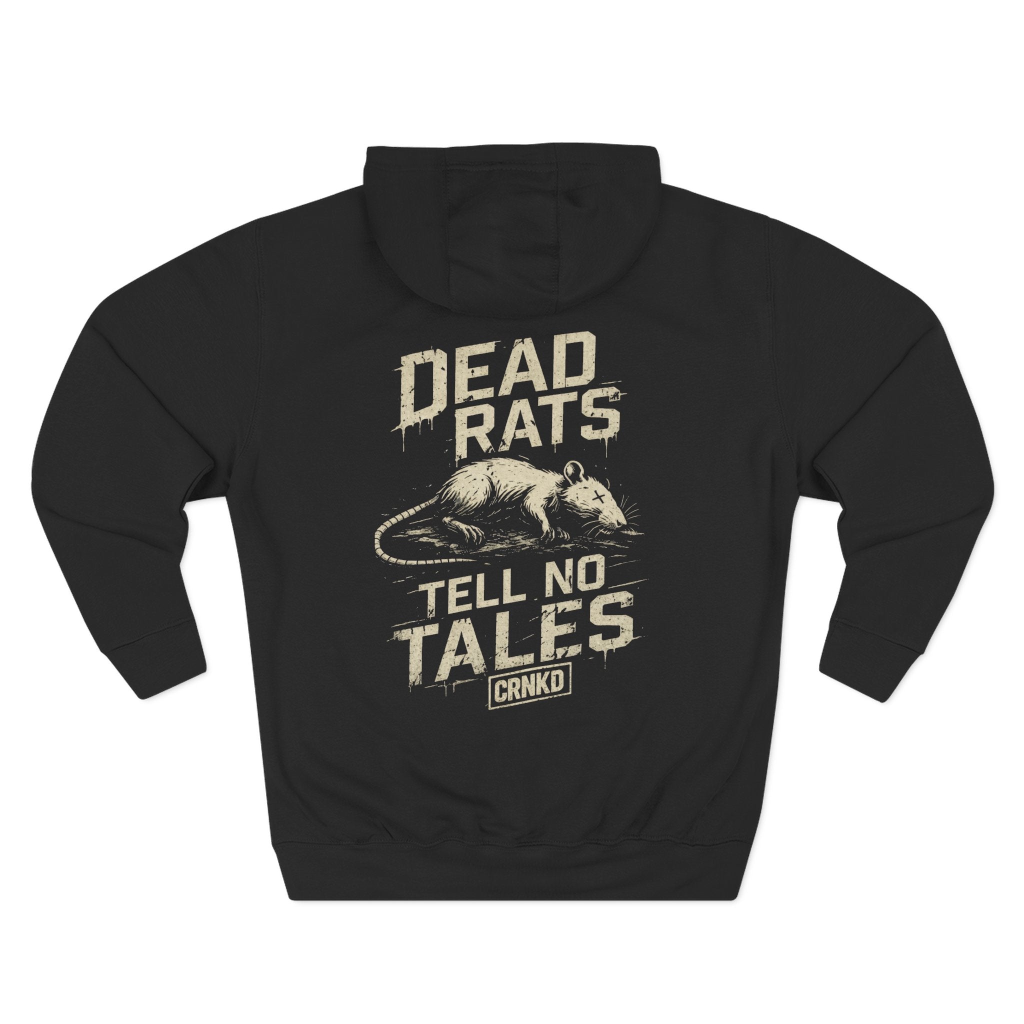 Dead Rats Tell No Tales Hoodie — Graphic Black Fleece Pullover