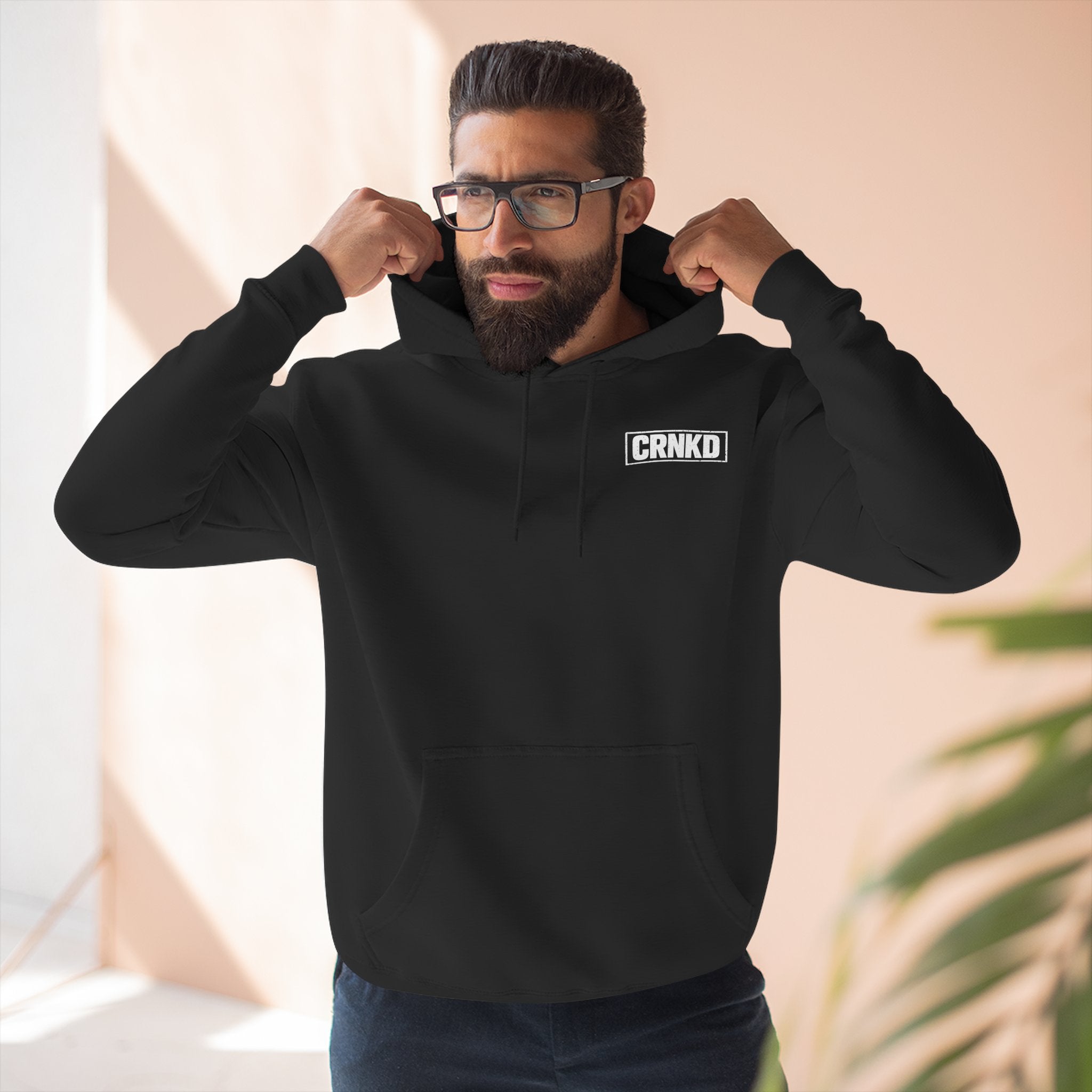 CRNKD Motorcycle Engine Hoodie — Vintage Biker Fleece Pullover